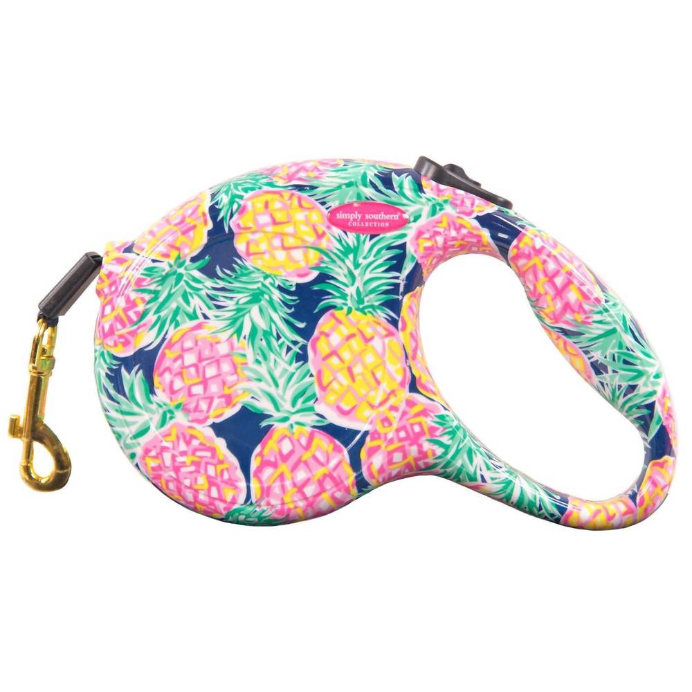 NEW SIMPLY SOUTHERN pet retractable leash in pineapple